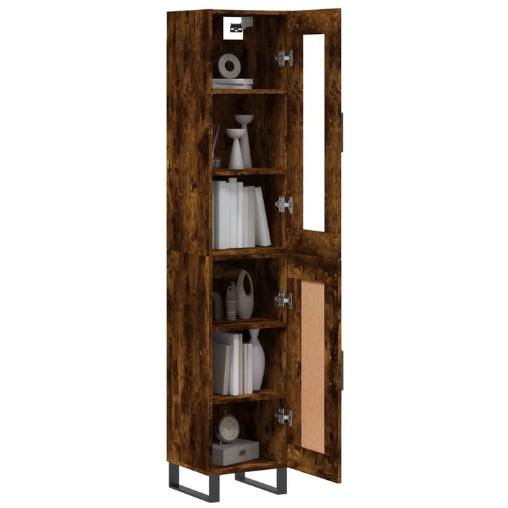 skab 34,5x34x180 cm konstrueret træ røget egetræ
