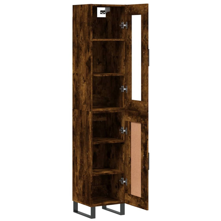 skab 34,5x34x180 cm konstrueret træ røget egetræ