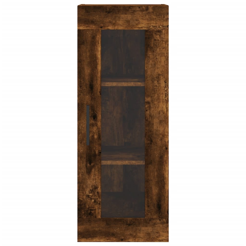skab 34,5x34x180 cm konstrueret træ røget egetræ