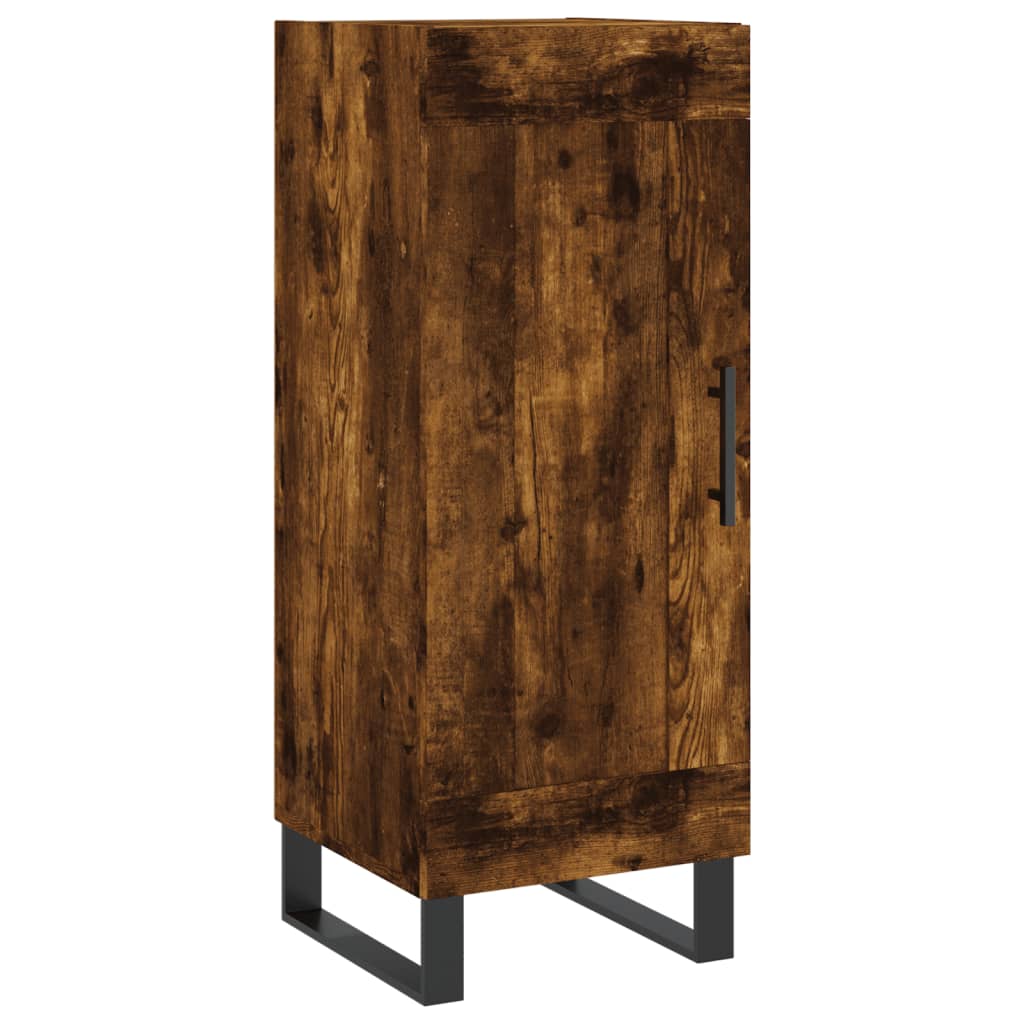 skab 34,5x34x180 cm konstrueret træ røget egetræ