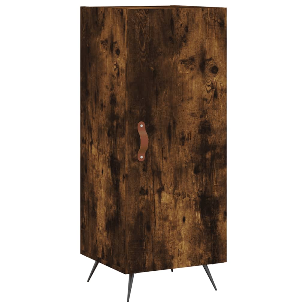 skab 34,5x34x180 cm konstrueret træ røget egetræ