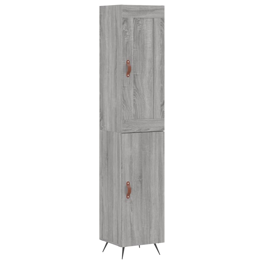 højskab 34,5x34x180 cm konstrueret træ grå sonoma-eg