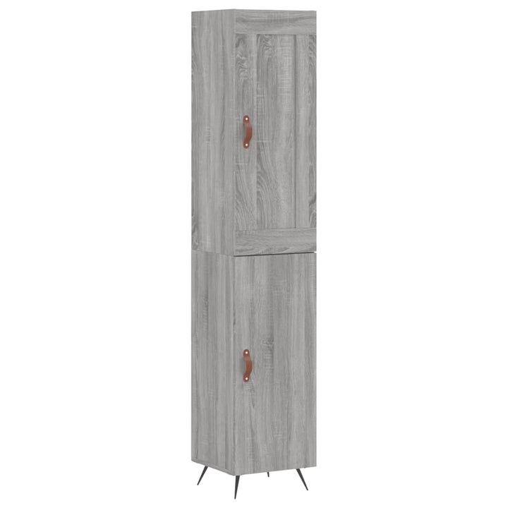 højskab 34,5x34x180 cm konstrueret træ grå sonoma-eg