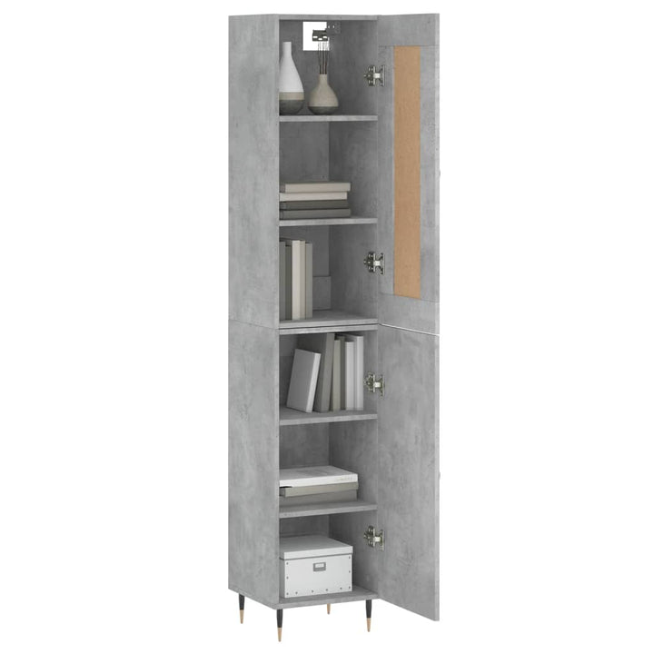 skab 34,5x34x180 cm konstrueret træ betongrå