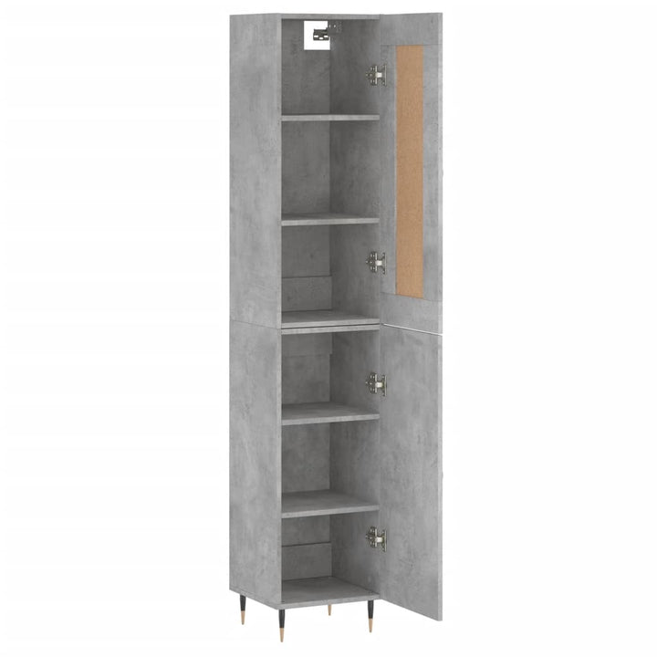 skab 34,5x34x180 cm konstrueret træ betongrå
