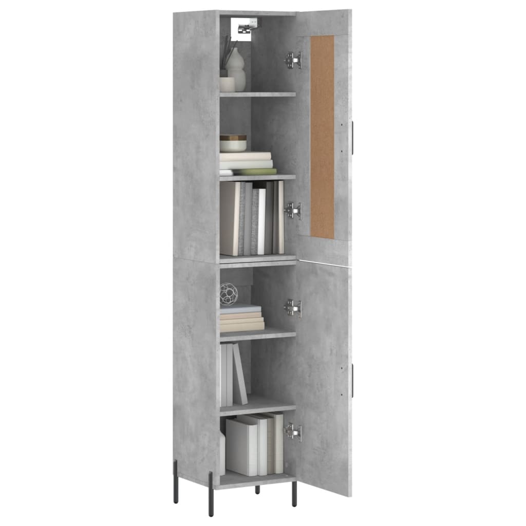 skab 34,5x34x180 cm konstrueret træ betongrå