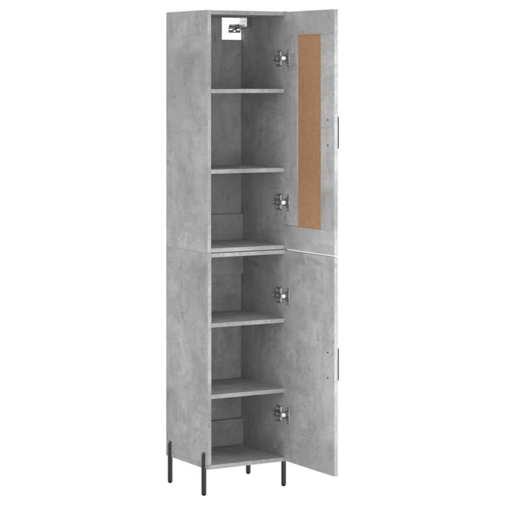 skab 34,5x34x180 cm konstrueret træ betongrå