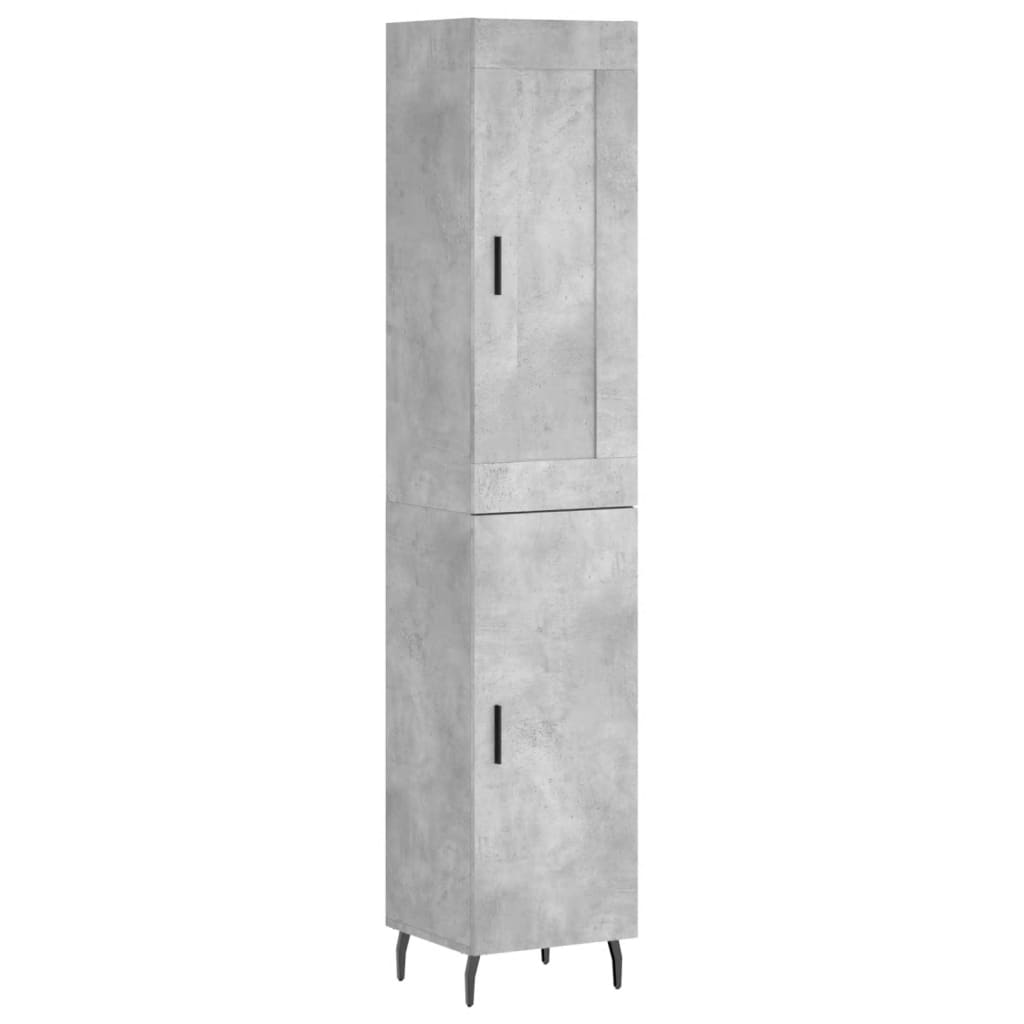 skab 34,5x34x180 cm konstrueret træ betongrå