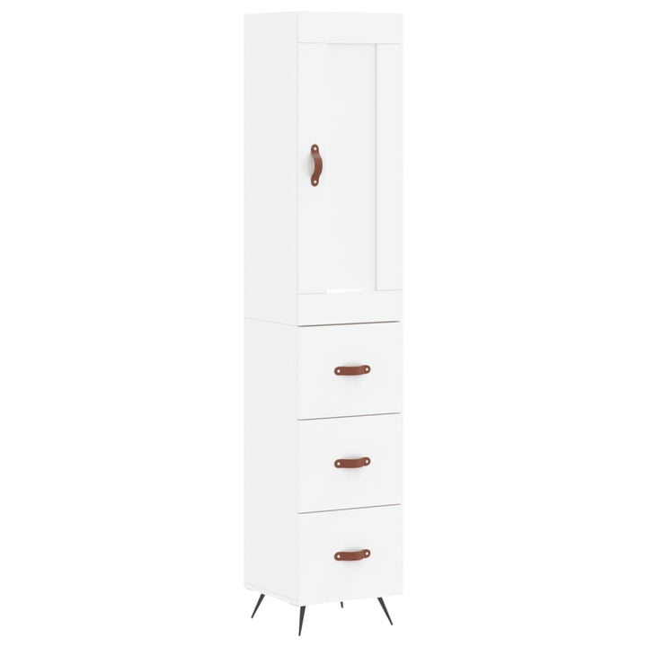 skab 34,5x34x180 cm konstrueret træ hvid