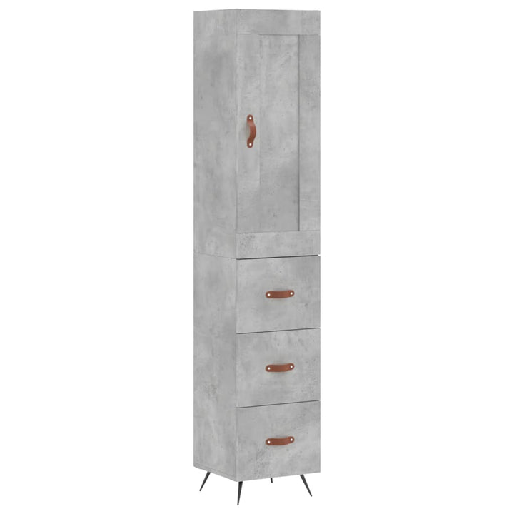 skab 34,5x34x180 cm konstrueret træ betongrå