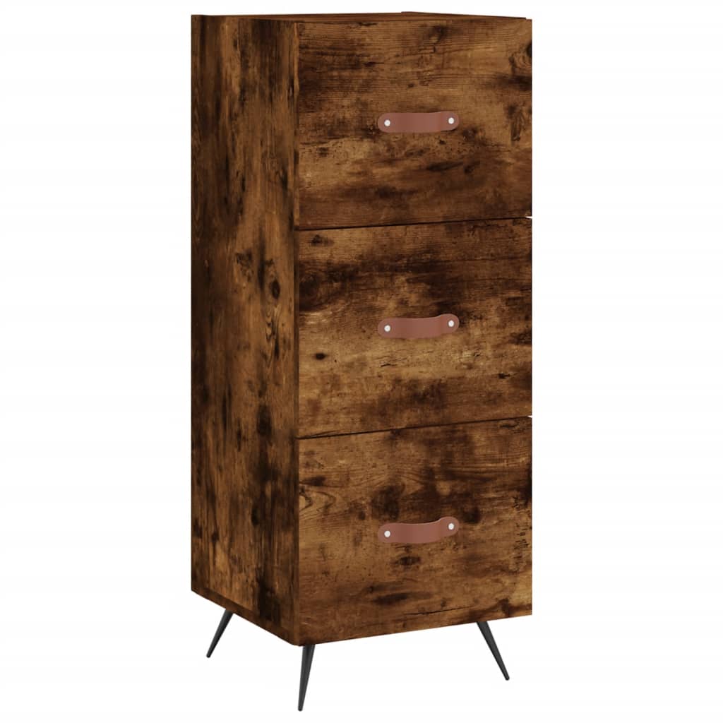 skab 34,5x34x180 cm konstrueret træ røget egetræ