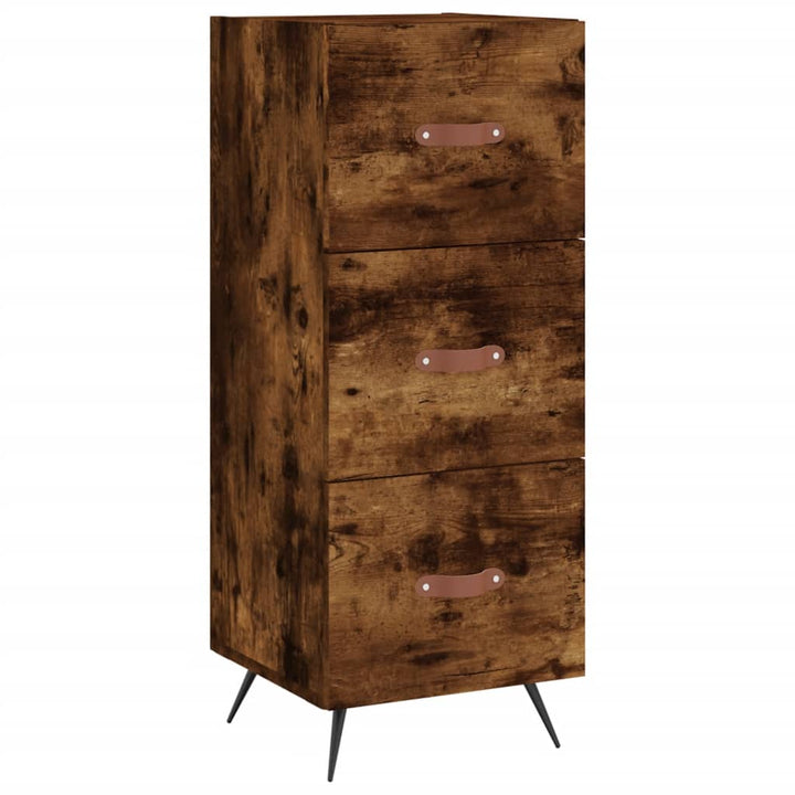 skab 34,5x34x180 cm konstrueret træ røget egetræ