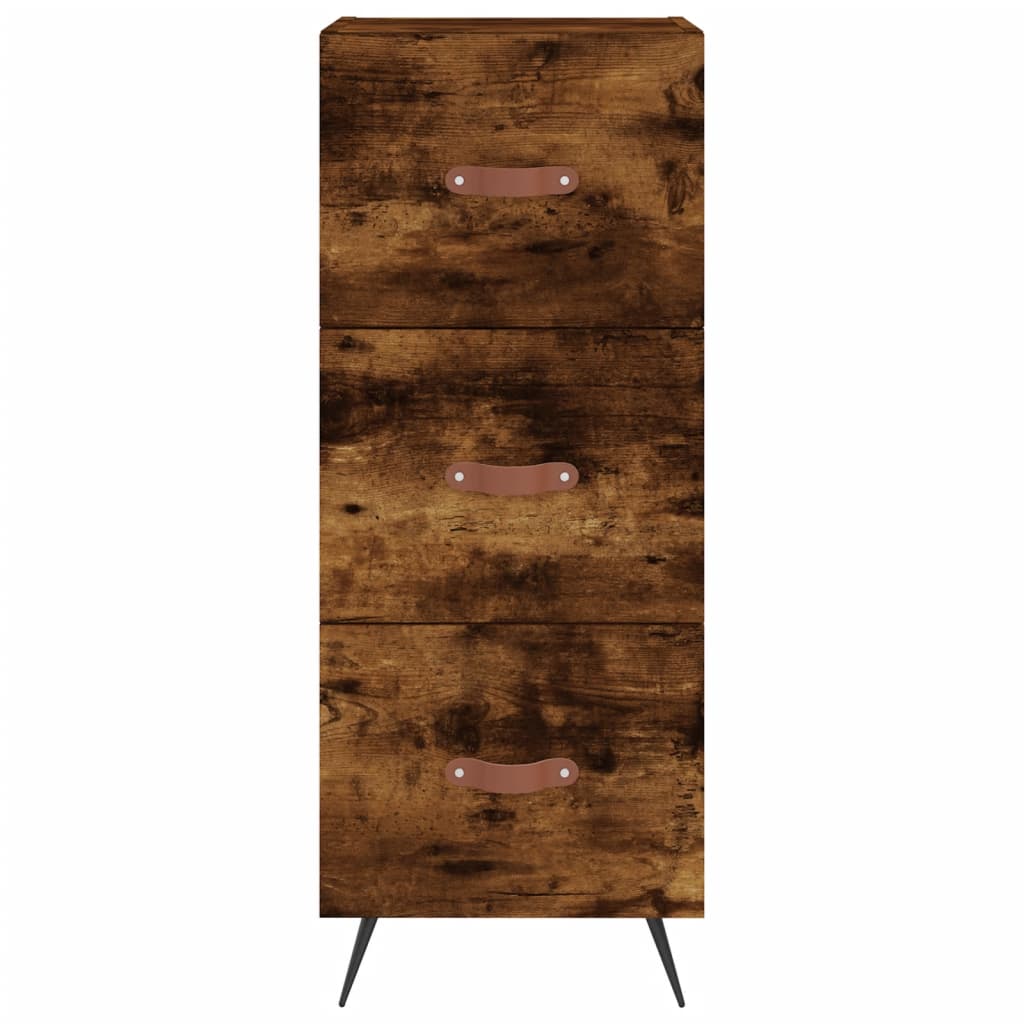 skab 34,5x34x180 cm konstrueret træ røget egetræ