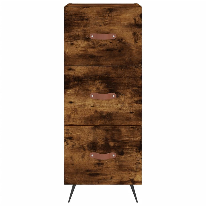 skab 34,5x34x180 cm konstrueret træ røget egetræ