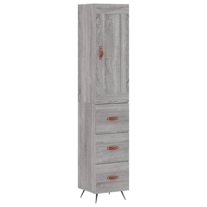 højskab 34,5x34x180 cm konstrueret træ grå sonoma-eg