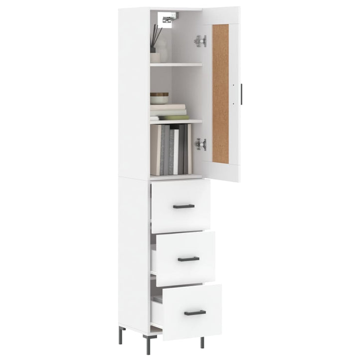 skab 34,5x34x180 cm konstrueret træ hvid