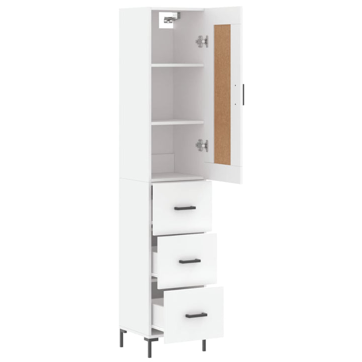 skab 34,5x34x180 cm konstrueret træ hvid