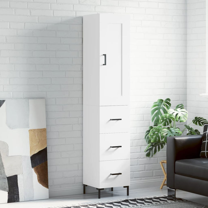 skab 34,5x34x180 cm konstrueret træ hvid