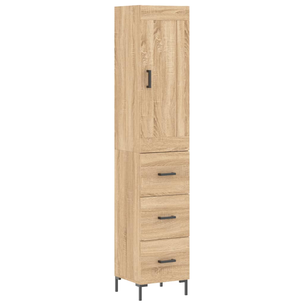 skab 34,5x34x180 cm konstrueret træ sonoma-eg