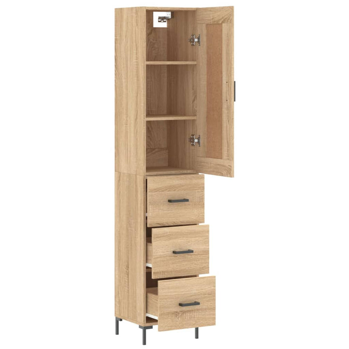skab 34,5x34x180 cm konstrueret træ sonoma-eg