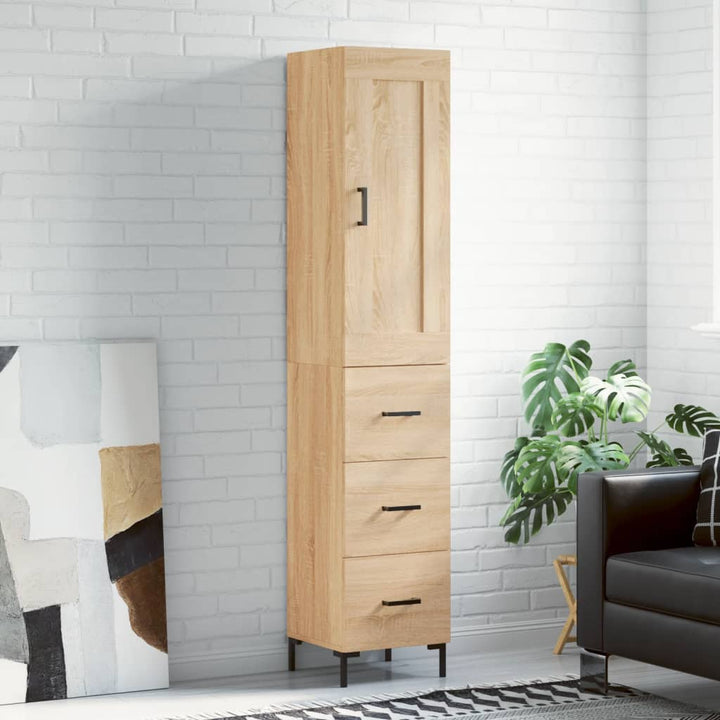skab 34,5x34x180 cm konstrueret træ sonoma-eg