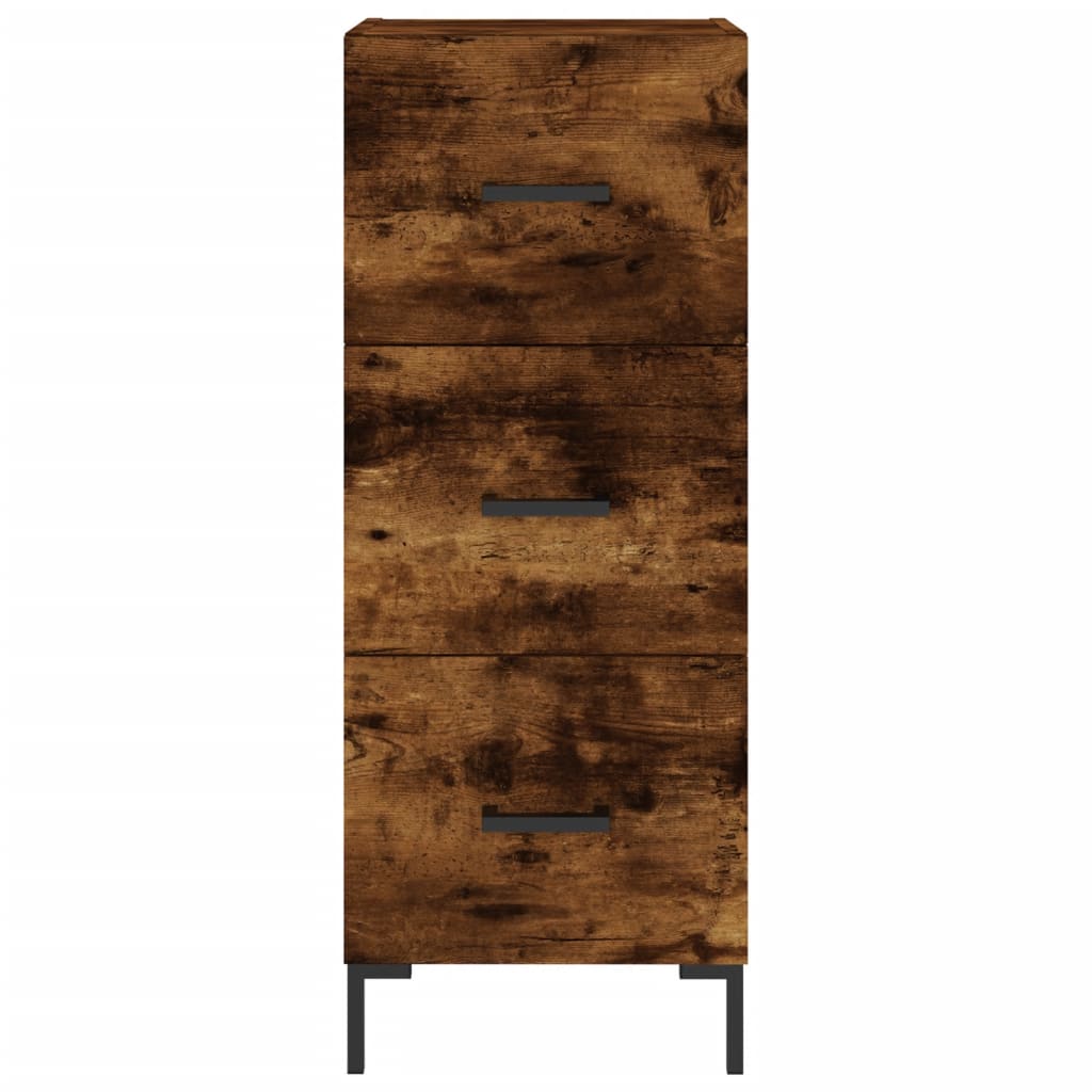 skab 34,5x34x180 cm konstrueret træ røget egetræ