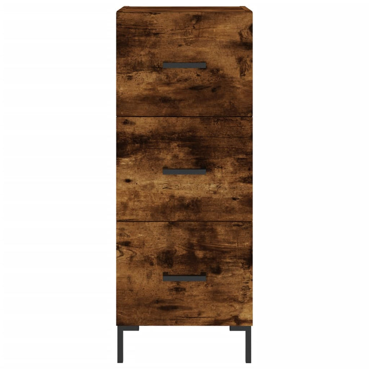 skab 34,5x34x180 cm konstrueret træ røget egetræ