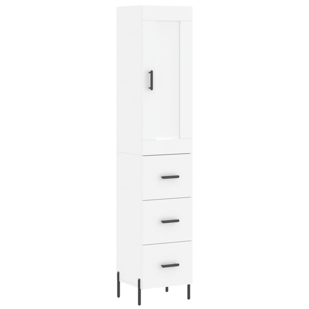 skab 34,5x34x180 cm konstrueret træ hvid