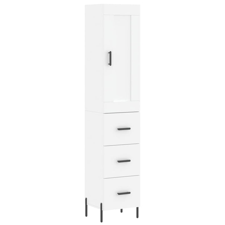 skab 34,5x34x180 cm konstrueret træ hvid
