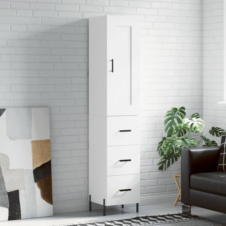skab 34,5x34x180 cm konstrueret træ hvid