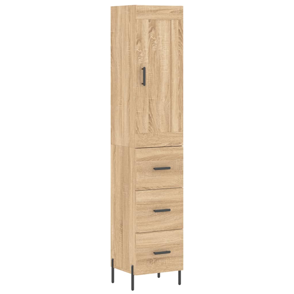 skab 34,5x34x180 cm konstrueret træ sonoma-eg