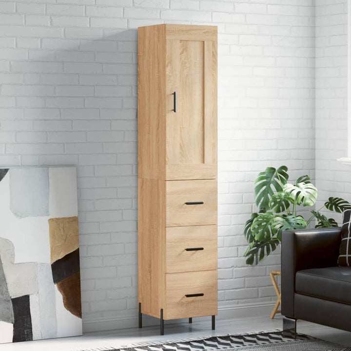 skab 34,5x34x180 cm konstrueret træ sonoma-eg