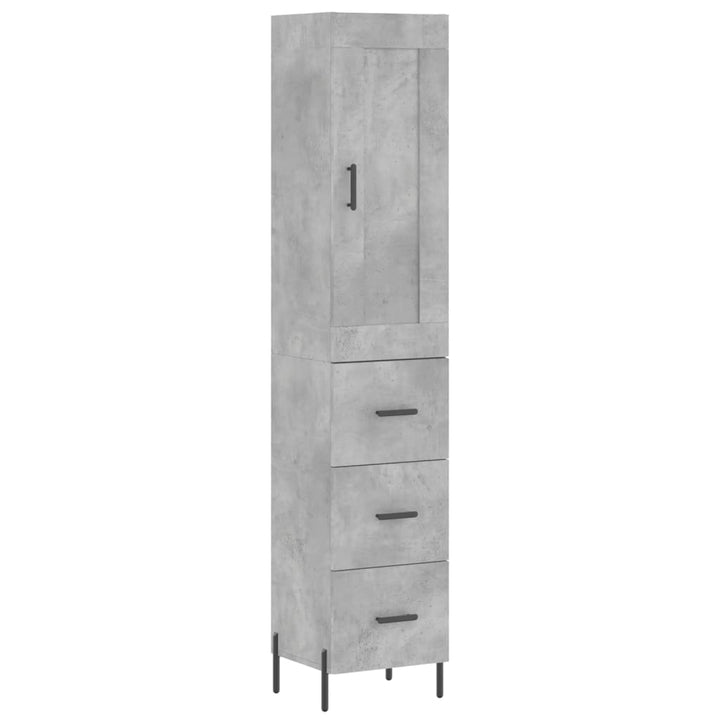 skab 34,5x34x180 cm konstrueret træ betongrå