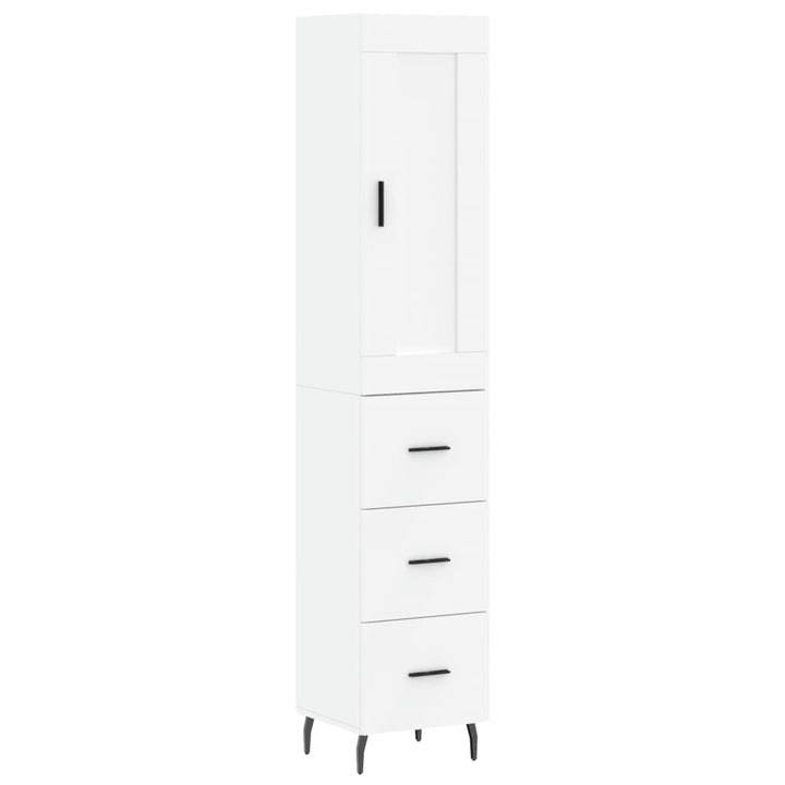 skab 34,5x34x180 cm konstrueret træ hvid