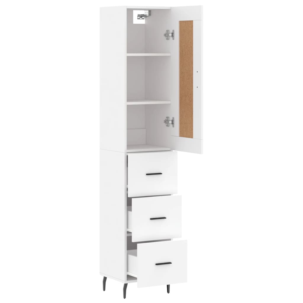 skab 34,5x34x180 cm konstrueret træ hvid