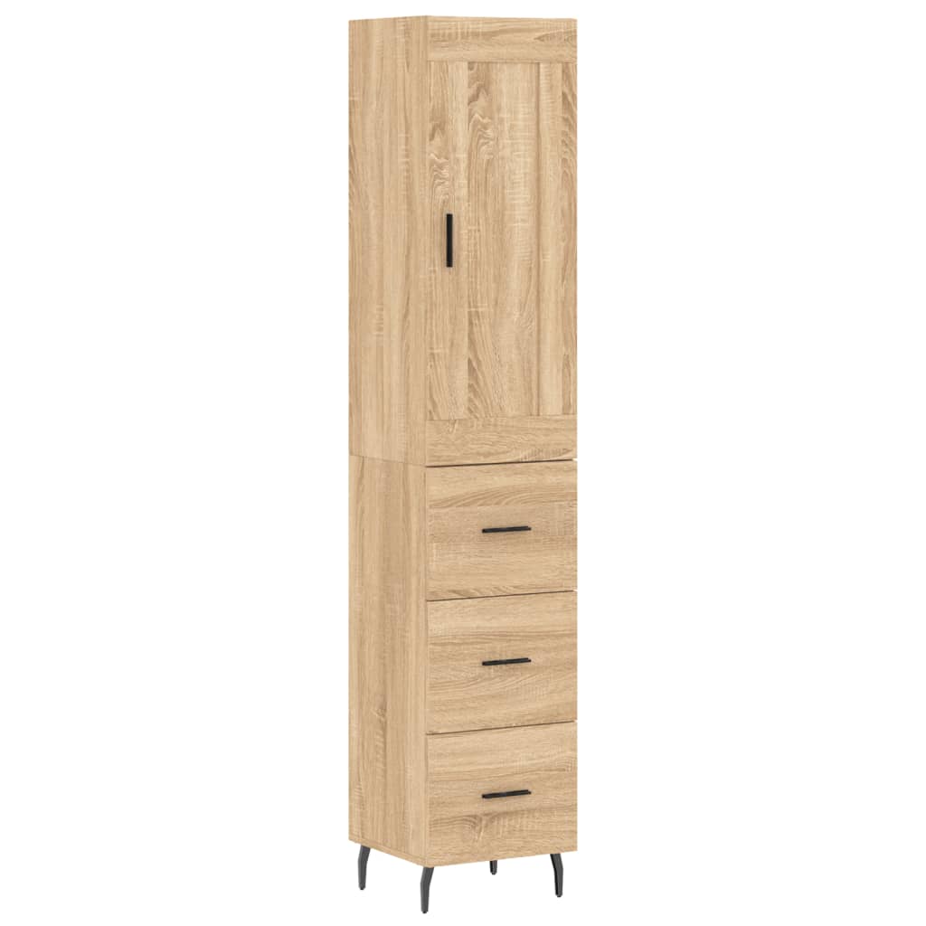skab 34,5x34x180 cm konstrueret træ sonoma-eg