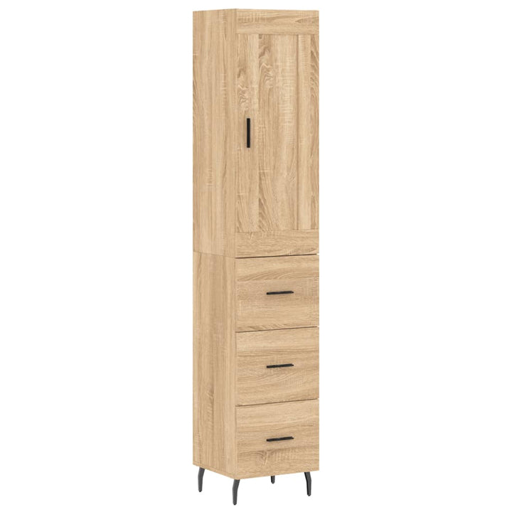 skab 34,5x34x180 cm konstrueret træ sonoma-eg