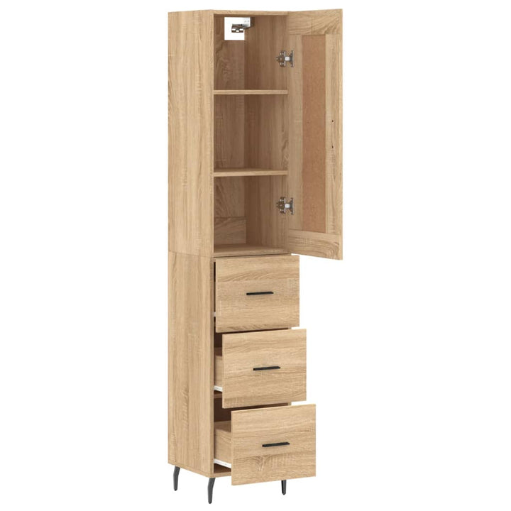 skab 34,5x34x180 cm konstrueret træ sonoma-eg