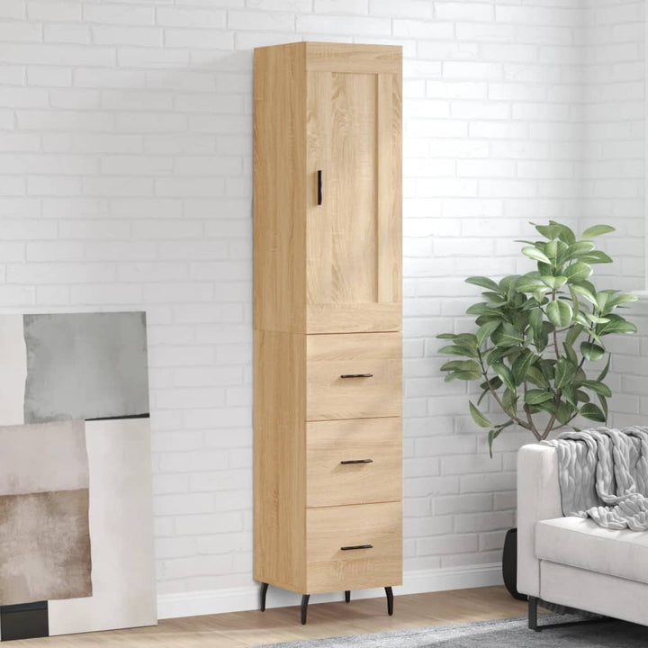 skab 34,5x34x180 cm konstrueret træ sonoma-eg