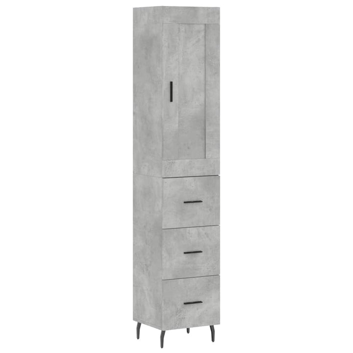 skab 34,5x34x180 cm konstrueret træ betongrå