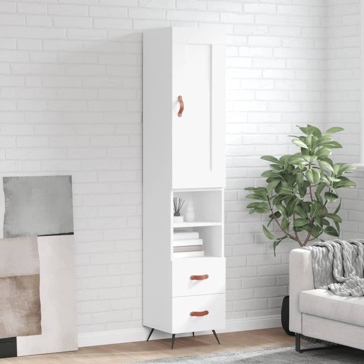 skab 34,5x34x180 cm konstrueret træ hvid