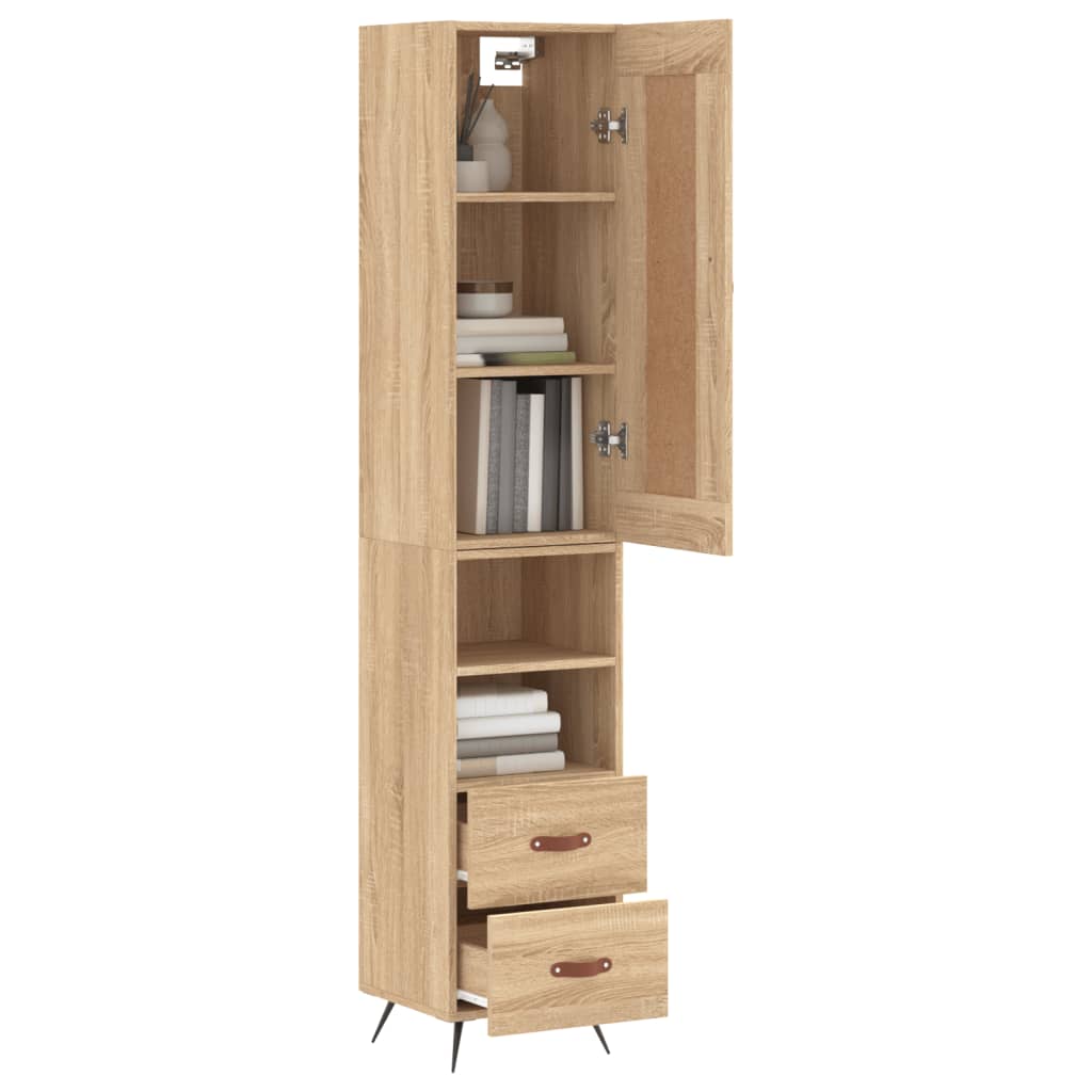 skab 34,5x34x180 cm konstrueret træ sonoma-eg