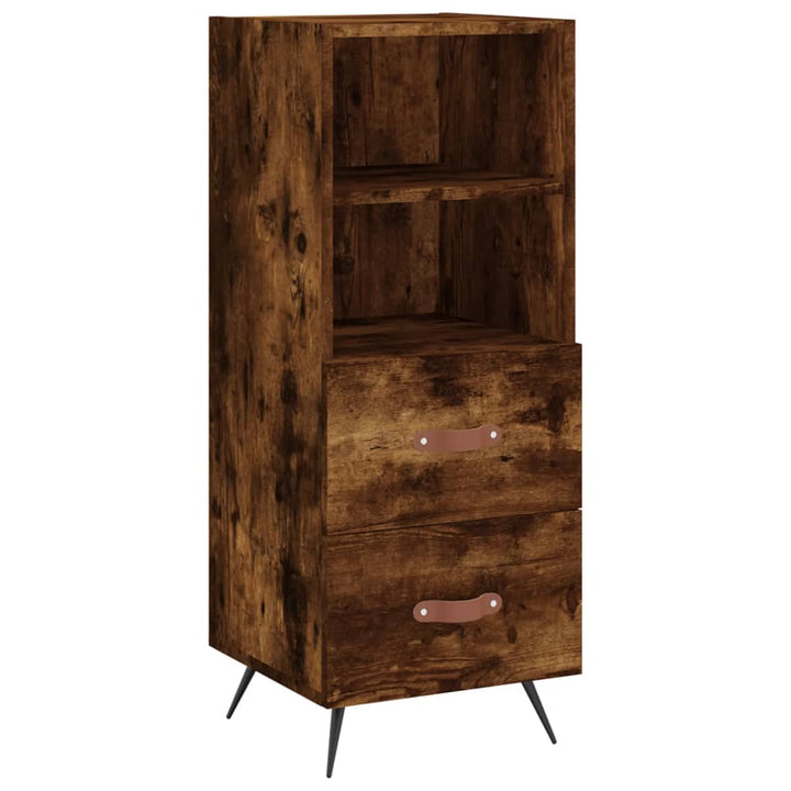 skab 34,5x34x180 cm konstrueret træ røget egetræ