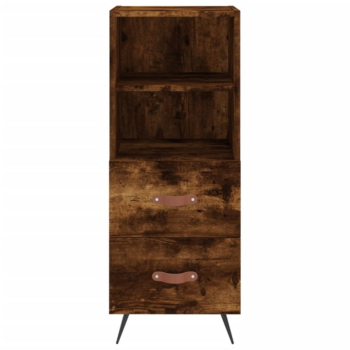 skab 34,5x34x180 cm konstrueret træ røget egetræ
