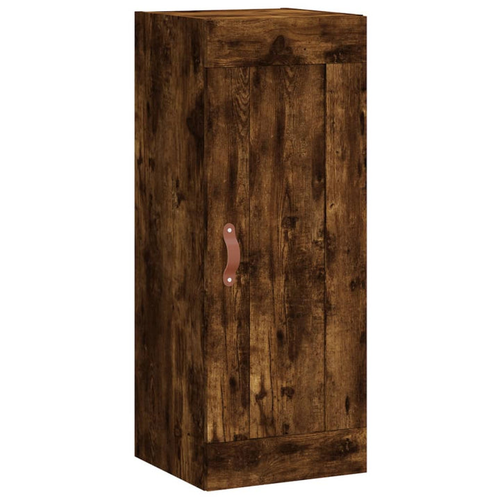 skab 34,5x34x180 cm konstrueret træ røget egetræ