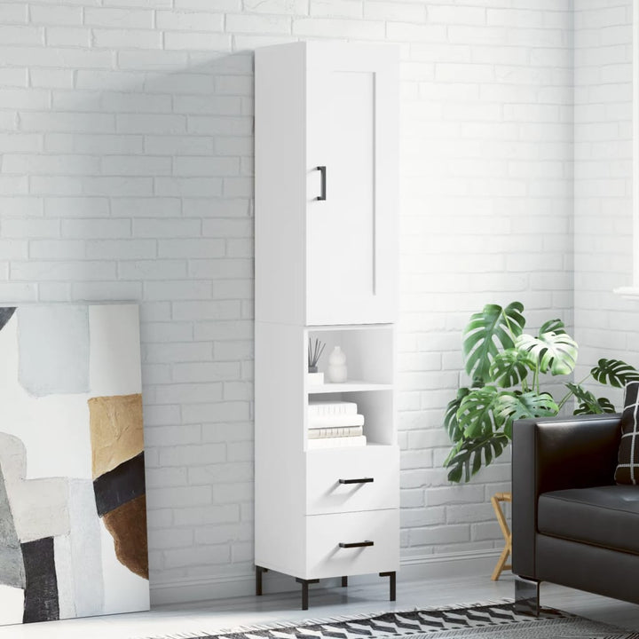 skab 34,5x34x180 cm konstrueret træ hvid