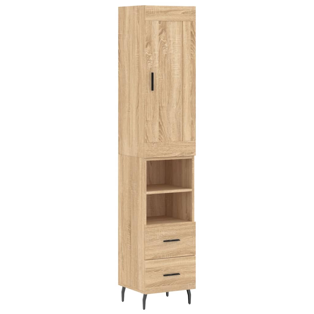 skab 34,5x34x180 cm konstrueret træ sonoma-eg