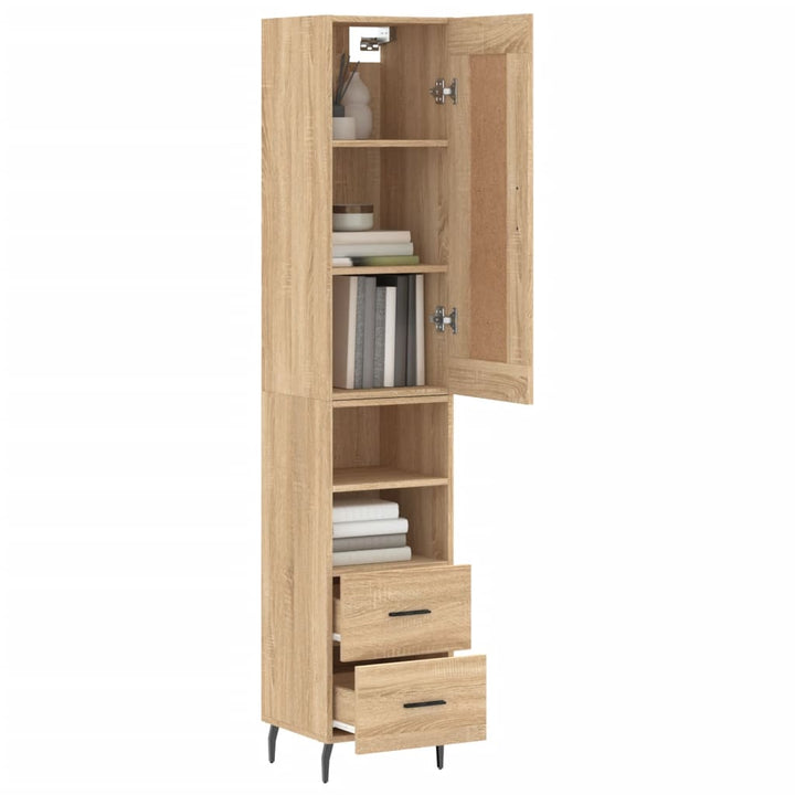 skab 34,5x34x180 cm konstrueret træ sonoma-eg