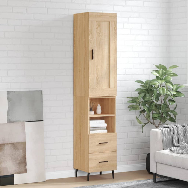 skab 34,5x34x180 cm konstrueret træ sonoma-eg