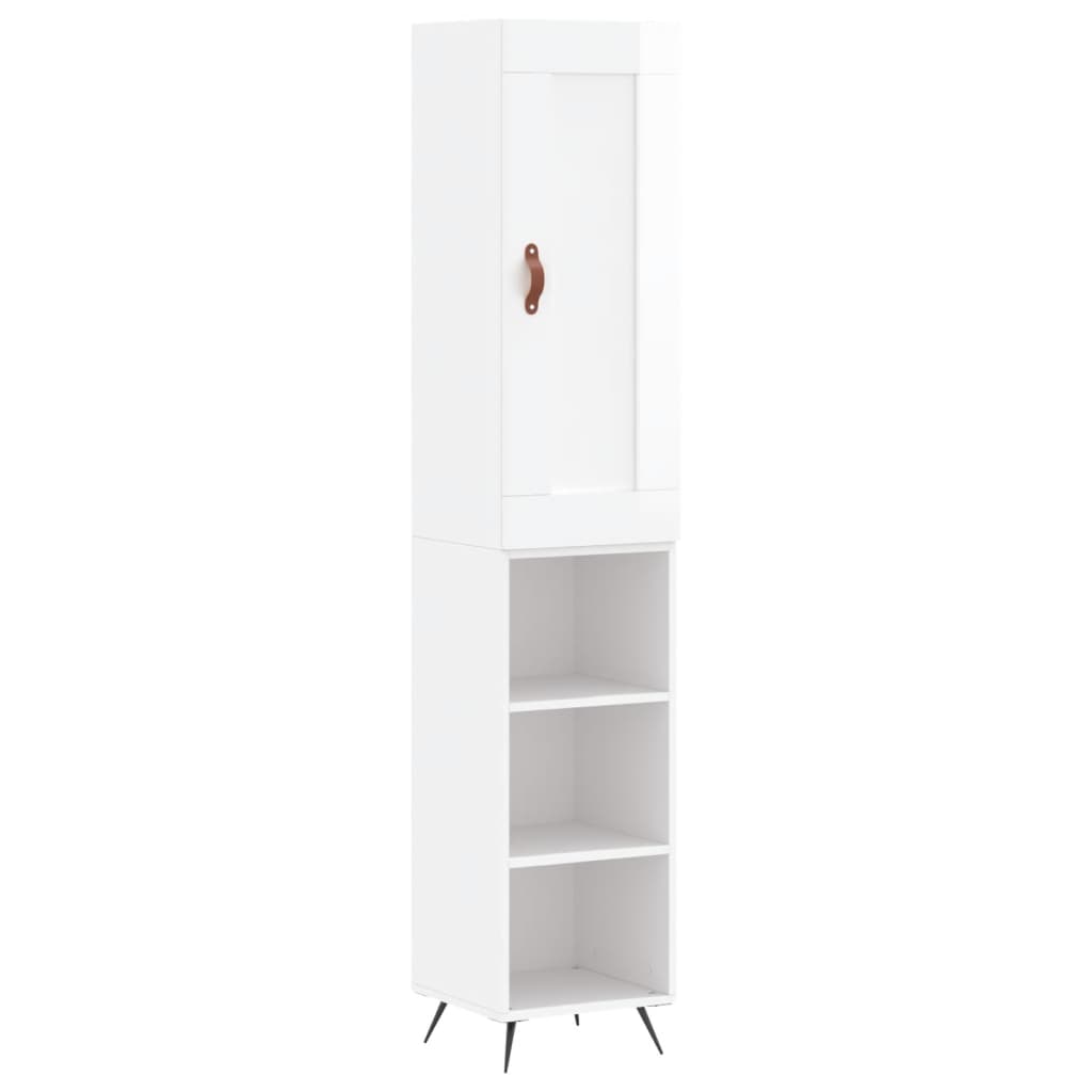 skab 34,5x34x180 cm konstrueret træ hvid højglans